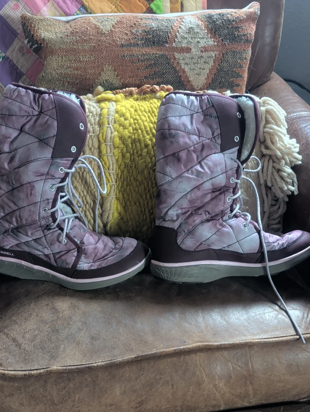 NWOT Merrell Women's Plum Quilted Lace-Up Winter Boots